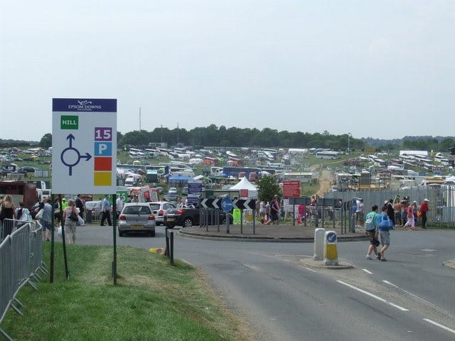 Crowds on The Hill at Epsom Downs on Derby Day