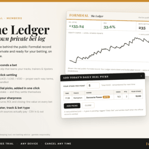 The Formdial Ledger — your own private bet log